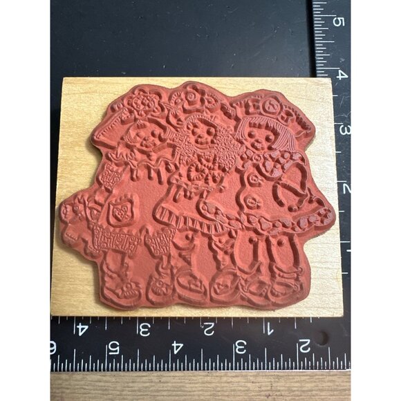 Vintage 2000 Penny Black Inc. "The Three Of Us" Wooden Rubber Stamp - Picture 3 of 5